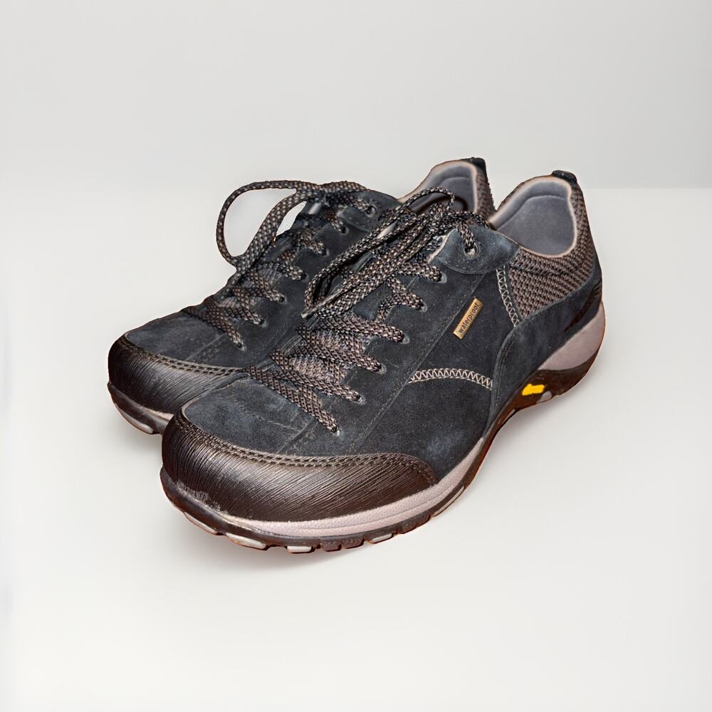 Womens Dansko Paisley Waterproof Black Suede Sneakers Shoes Size EU 37 Wide